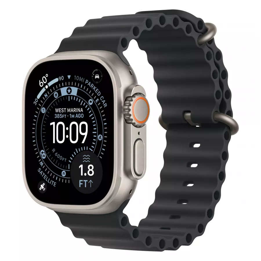Купить Apple Watch Ultra 3 (2025), 49мм, корпус из титана натурального цвета, ремешок Ocean Black в Сочи Купить Apple Watch Ultra 3 (2025), 49мм, корпус из титана натурального цвета, ремешок Ocean Black в Сочи. Вид 1