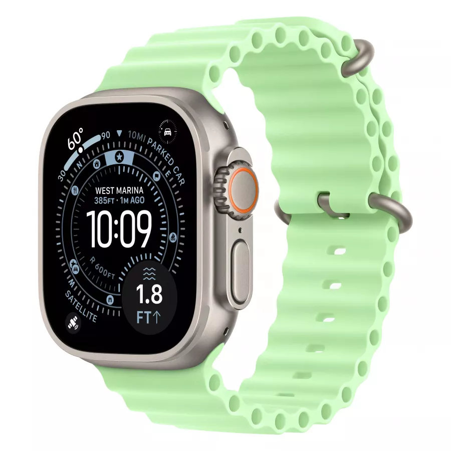 Купить Apple Watch Ultra 3 (2025), 49мм, корпус из титана натурального цвета, ремешок Ocean Neon Green в Сочи Купить Apple Watch Ultra 3 (2025), 49мм, корпус из титана натурального цвета, ремешок Ocean Neon Green в Сочи. Вид 1