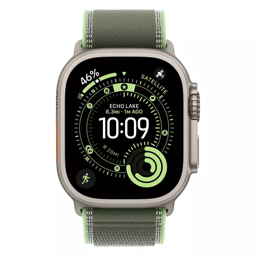 Купить Apple Watch Ultra 3 (2025), 49мм, корпус из титана натурального цвета, ремешок Trail Loop Green/Neon, M/L (145-220мм) в Сочи Купить Apple Watch Ultra 3 (2025), 49мм, корпус из титана натурального цвета, ремешок Trail Loop Green/Neon, M/L (145-220мм) в Сочи. Вид 2