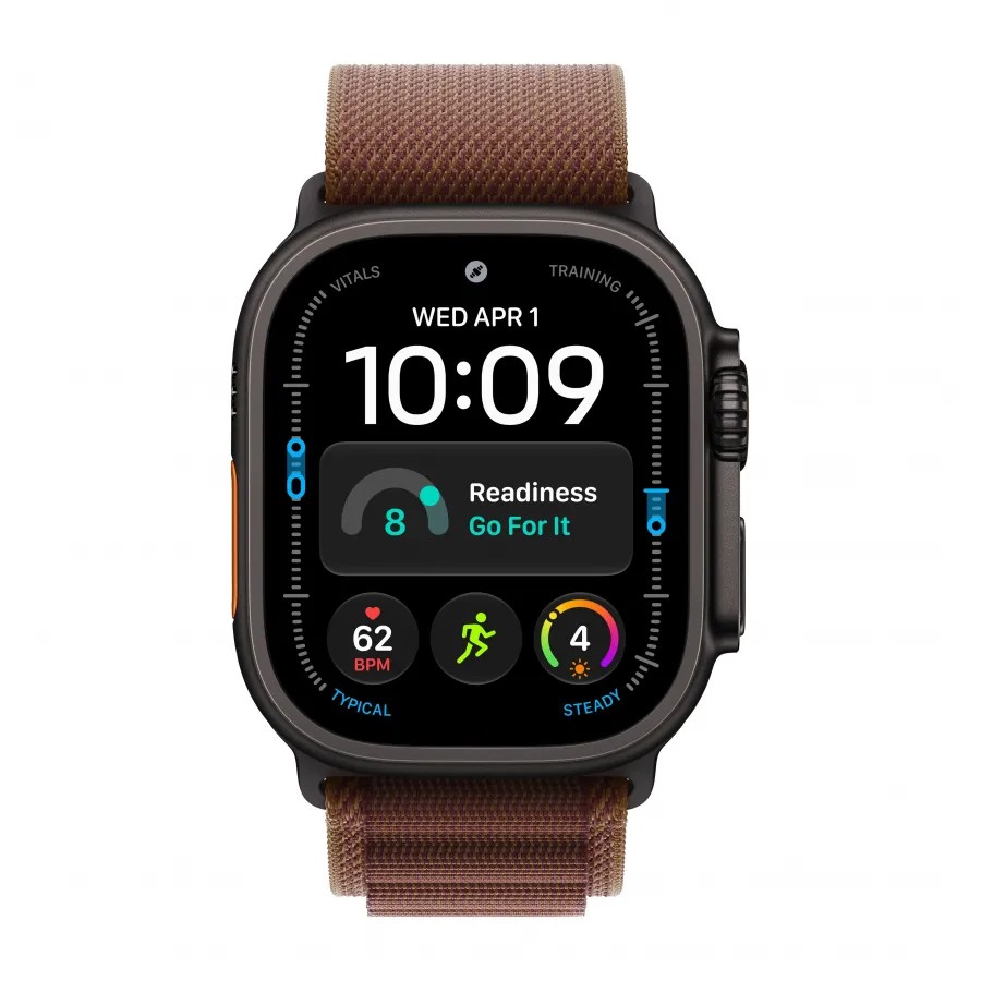 Купить Apple Watch Ultra 4 (2026), 49мм, корпус из титана черного цвета, ремешок Alpine Loop Burgundy, M (145-190мм) в Сочи. Вид 2
