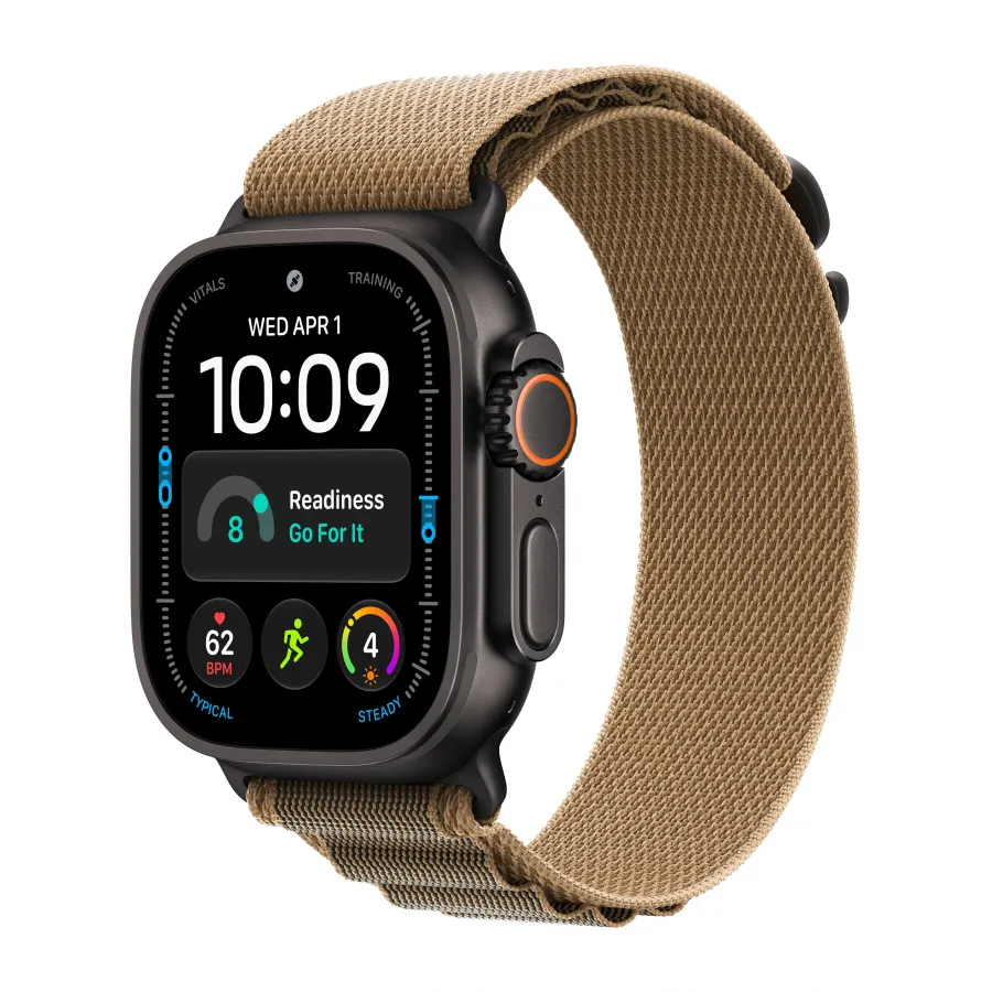 Купить Apple Watch Ultra 4 (2026), 49мм, корпус из титана черного цвета, ремешок Alpine Loop Desert, M (145-190мм) в Сочи. Вид 1
