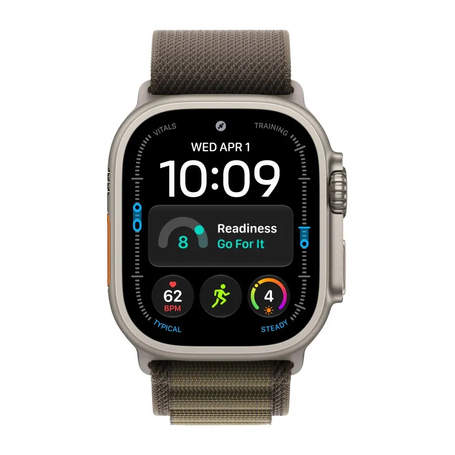 Купить Apple Watch Ultra 4 (2026), 49мм, корпус из титана натурального цвета, ремешок Alpine Loop Dark Olive, M (145-190мм) в Сочи. Вид 2
