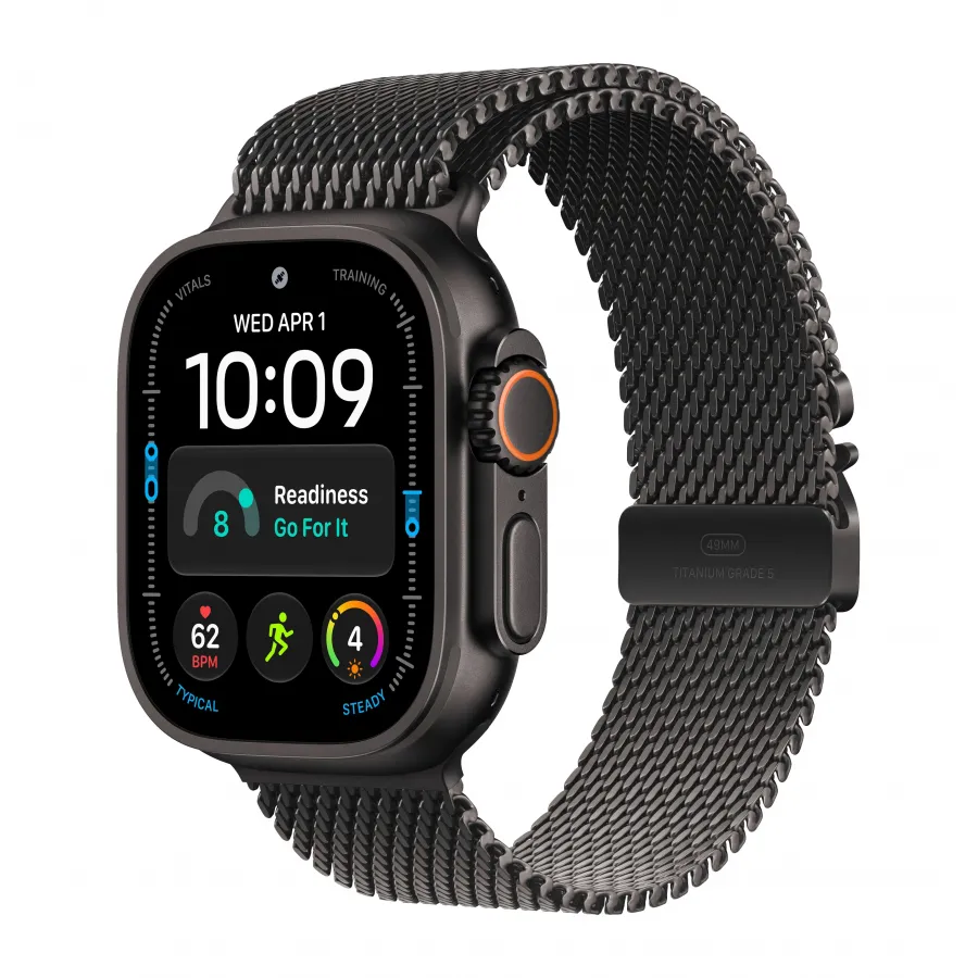 Купить Apple Watch Ultra 4 (2026), 49мм, корпус из титана черного цвета, ремешок миланская петля черного цвета, S (130-160мм) в Сочи. Вид 1