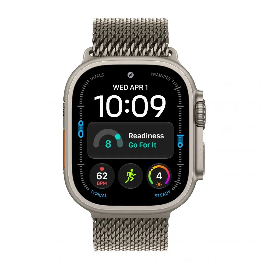 Купить Apple Watch Ultra 4 (2026), 49мм, корпус из титана натурального цвета, ремешок миланская петля натурального цвета, L (180-210мм) в Сочи. Вид 2