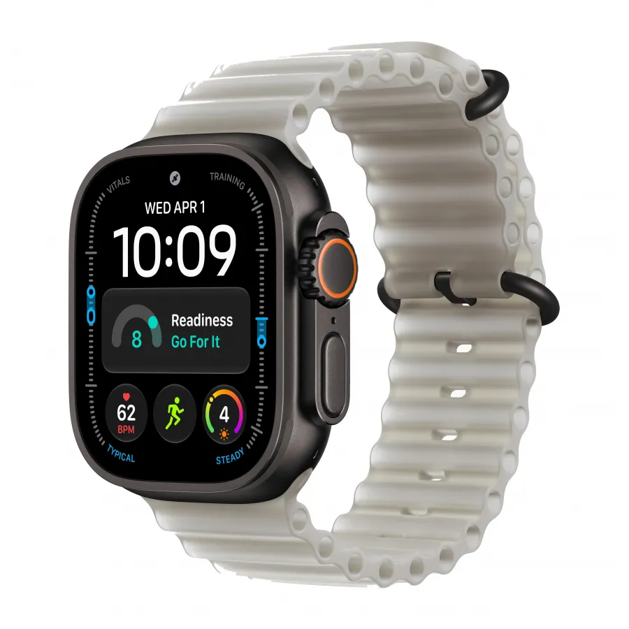 Купить Apple Watch Ultra 4 (2026), 49мм, корпус из титана черного цвета, ремешок Ocean Translucent Gray в Сочи. Вид 1