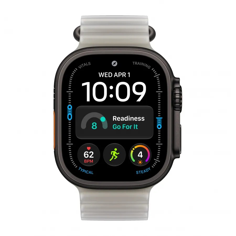 Купить Apple Watch Ultra 4 (2026), 49мм, корпус из титана черного цвета, ремешок Ocean Translucent Gray в Сочи. Вид 2