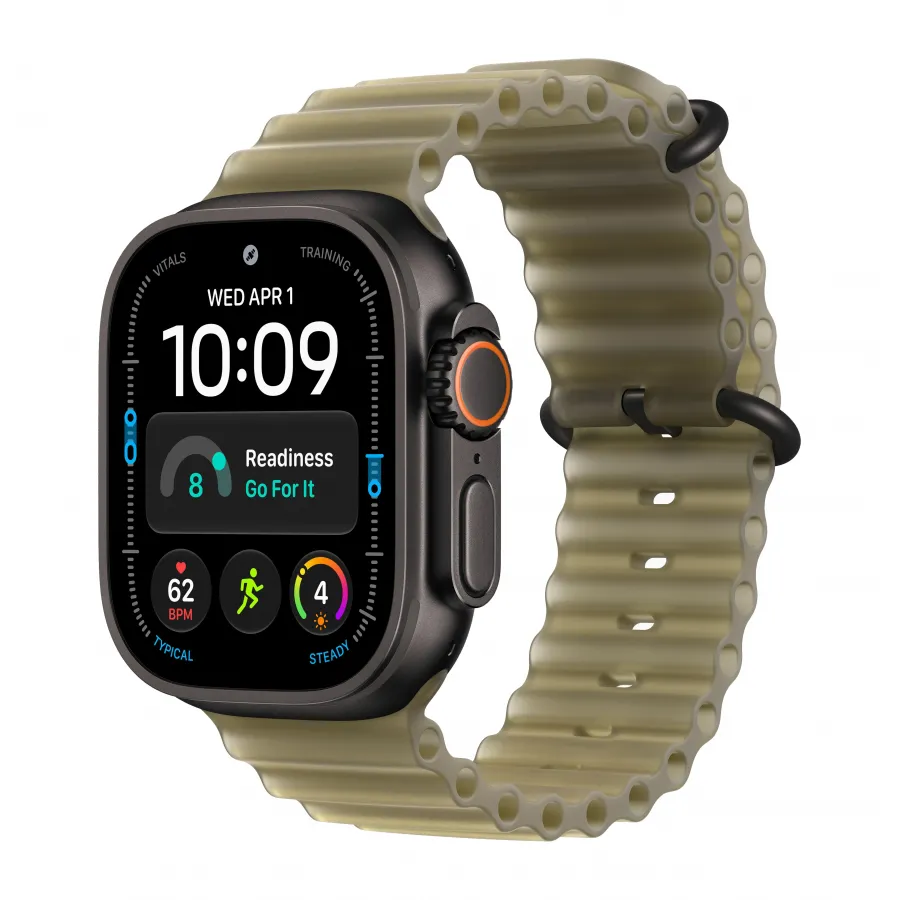 Купить Apple Watch Ultra 4 (2026), 49мм, корпус из титана черного цвета, ремешок Ocean Translucent Kelp в Сочи. Вид 1