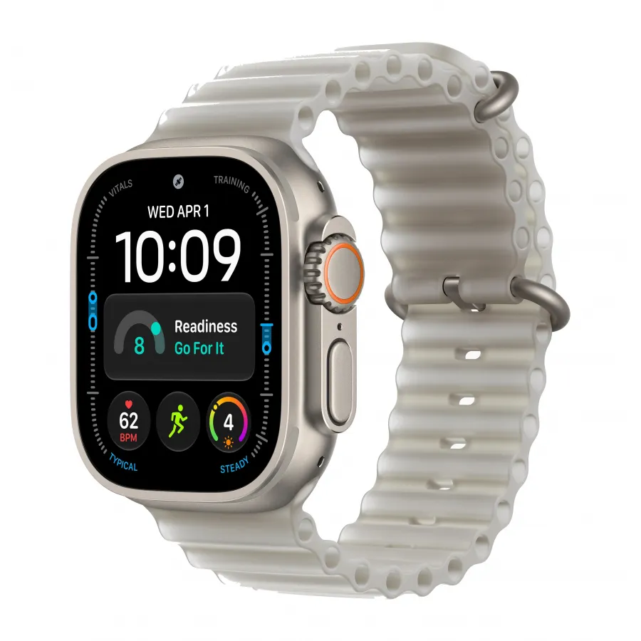 Купить Apple Watch Ultra 4 (2026), 49мм, корпус из титана натурального цвета, ремешок Ocean Translucent Gray в Сочи. Вид 1