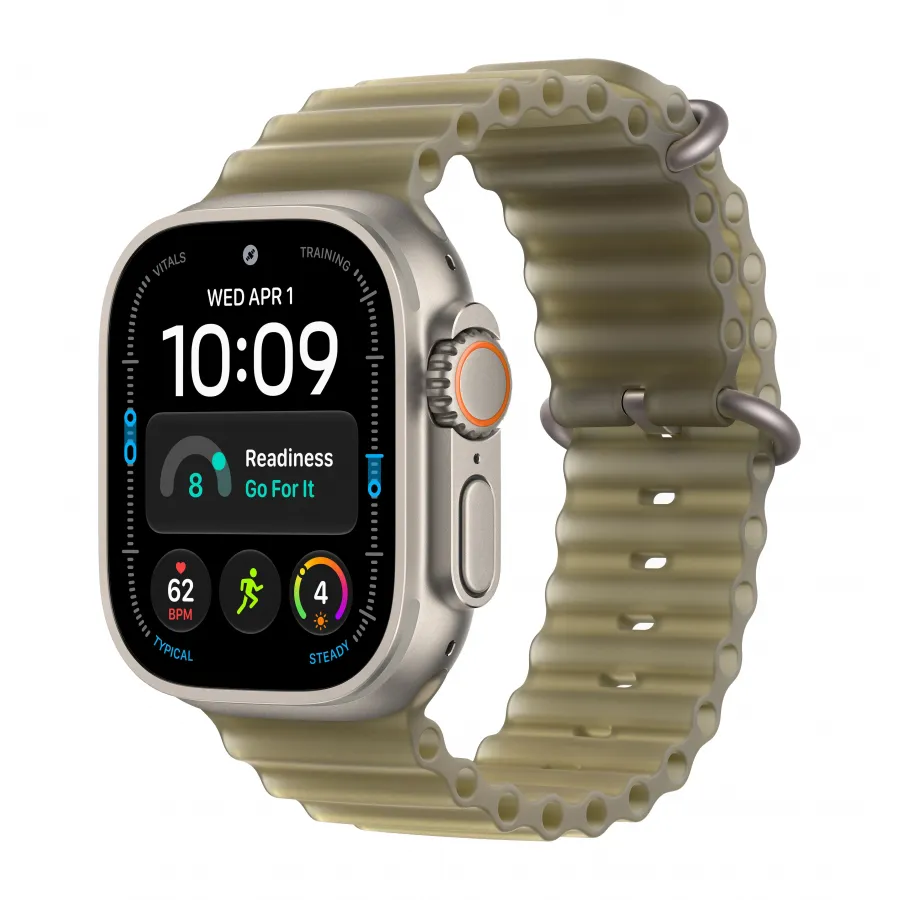Купить Apple Watch Ultra 4 (2026), 49мм, корпус из титана натурального цвета, ремешок Ocean Translucent Kelp в Сочи. Вид 1