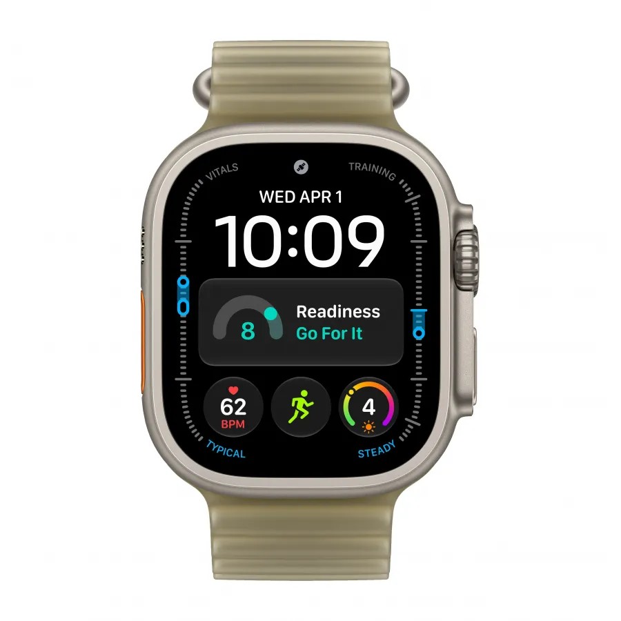 Купить Apple Watch Ultra 4 (2026), 49мм, корпус из титана натурального цвета, ремешок Ocean Translucent Kelp в Сочи. Вид 2