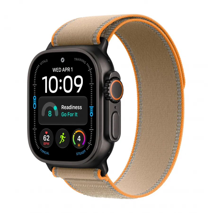 Купить Apple Watch Ultra 4 (2026), 49мм, корпус из титана черного цвета, ремешок Trail Loop Sand, S/M (130-180мм) в Сочи. Вид 1