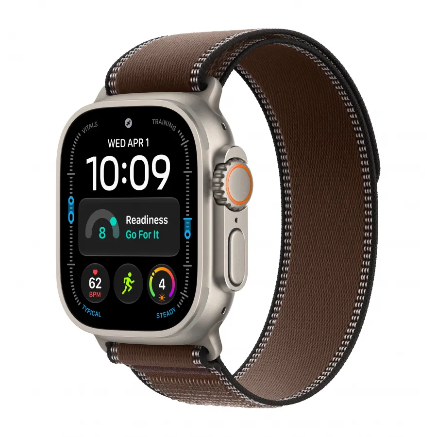 Купить Apple Watch Ultra 4 (2026), 49мм, корпус из титана натурального цвета, ремешок Trail Loop Dark Umber, S/M (130-180мм) в Сочи. Вид 1