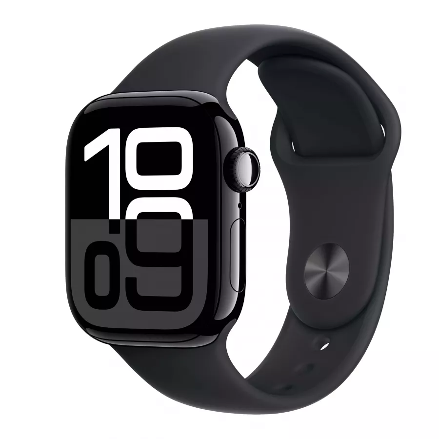 Купить Apple Watch Series 10 42mm, алюминий «Jet Black», черный спортивный ремешок, S/M (130-180мм) в Сочи. Вид 1