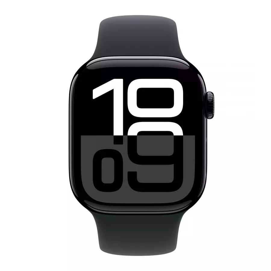 Купить Apple Watch Series 10 42mm, алюминий «Jet Black», черный спортивный ремешок, S/M (130-180мм) в Сочи. Вид 2