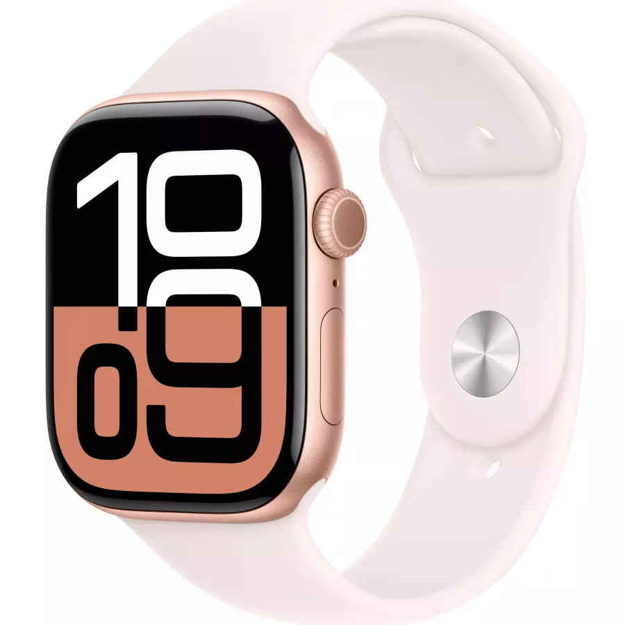 Купить Apple Watch Series 10 46mm, алюминий «Rose Gold», спортивный ремешок цвета «Light Blush», S/M (140-190мм) в Сочи. Вид 1