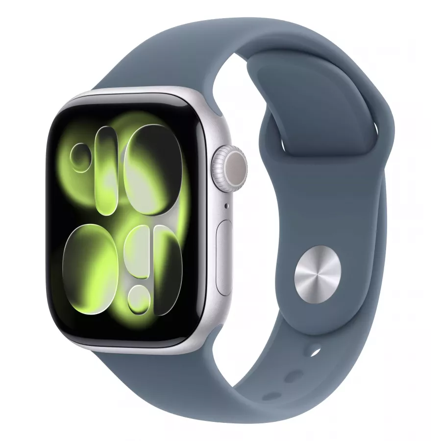 Купить Apple Watch Series 11 42mm, серебристый алюминий, спортивный ремешок цвета «Anchor Blue», S/M (130-180мм) в Сочи. Вид 1