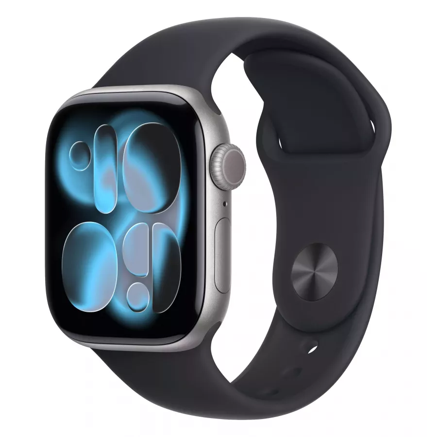 Купить Apple Watch Series 11 42mm, алюминий «Space Gray», черный спортивный ремешок, M/L (150-200мм) в Сочи. Вид 1