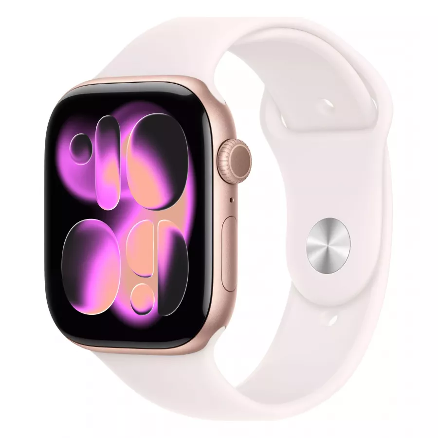 Купить Apple Watch Series 11 46mm, алюминий «Rose Gold», спортивный ремешок цвета «Light Blush», S/M (140-190мм) в Сочи. Вид 1