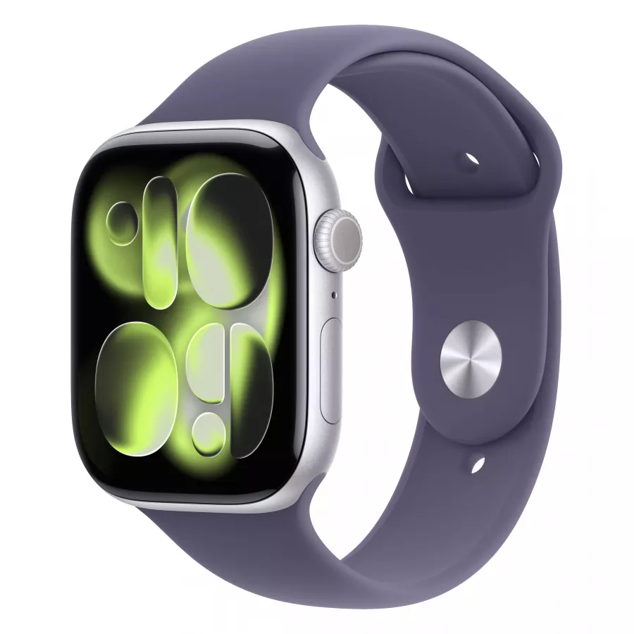 Купить Apple Watch Series 11 46mm, серебристый алюминий, спортивный ремешок цвета «Purple Fog», M/L (160-210мм) в Сочи. Вид 1