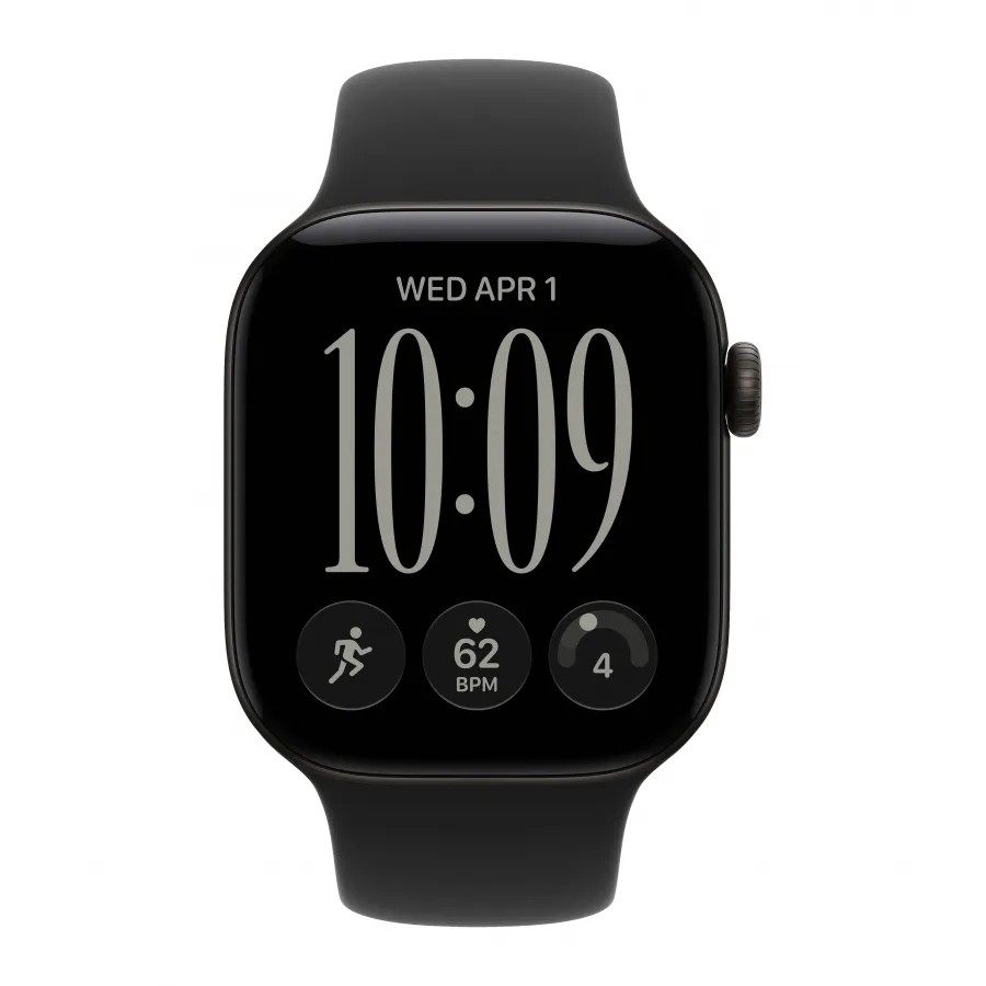 Купить Apple Watch Series 12 42mm, черный алюминий, черный спортивный ремешок, M/L (150-200мм) в Сочи. Вид 2