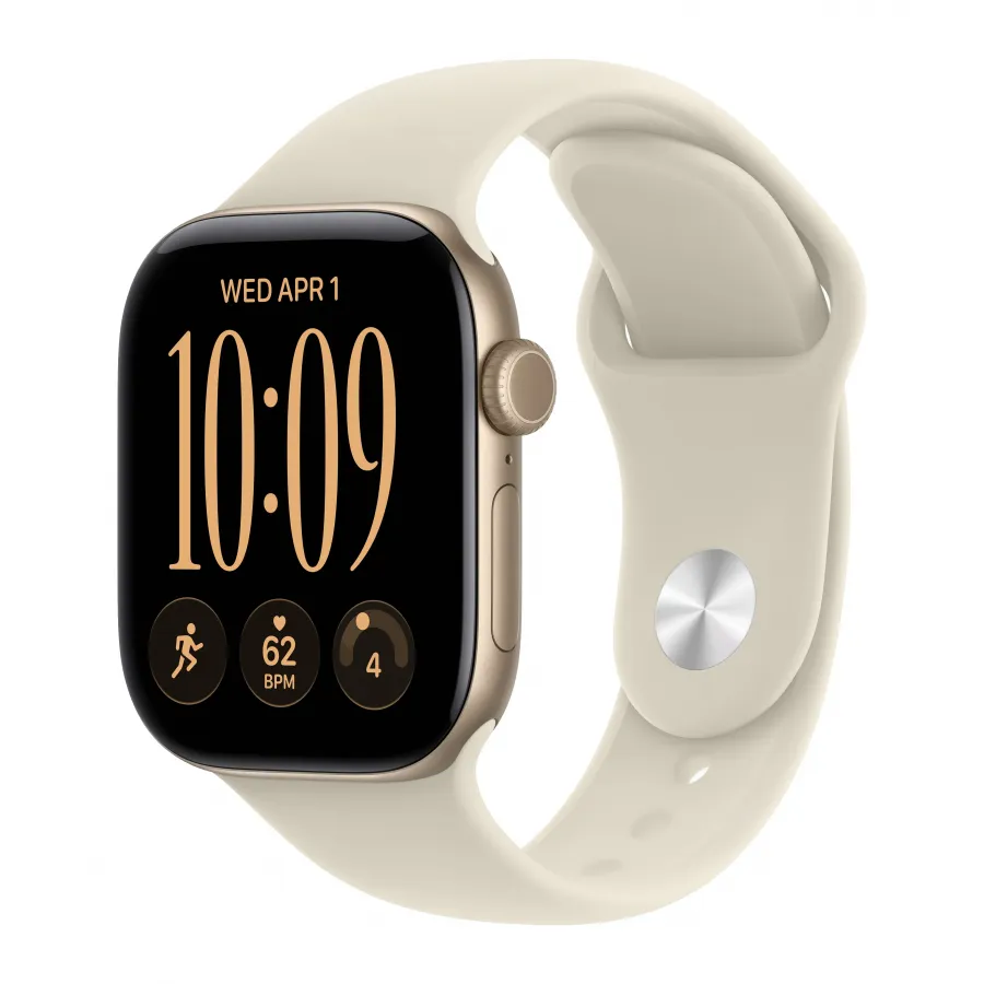 Купить Apple Watch Series 12 42mm, алюминий «Light Gold», спортивный ремешок цвета «Sand», S/M (130-180мм) в Сочи. Вид 1