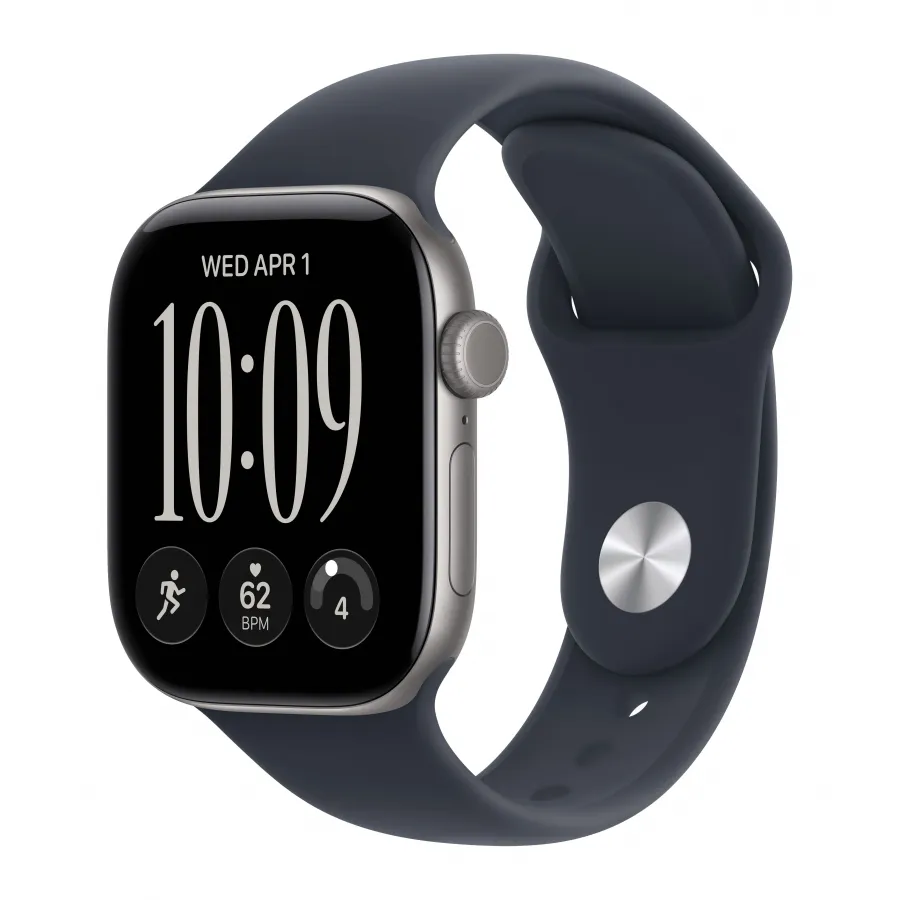 Купить Apple Watch Series 12 42mm, алюминий «Space Gray», спортивный ремешок цвета «Navy Blue», M/L (150-200мм) в Сочи. Вид 1