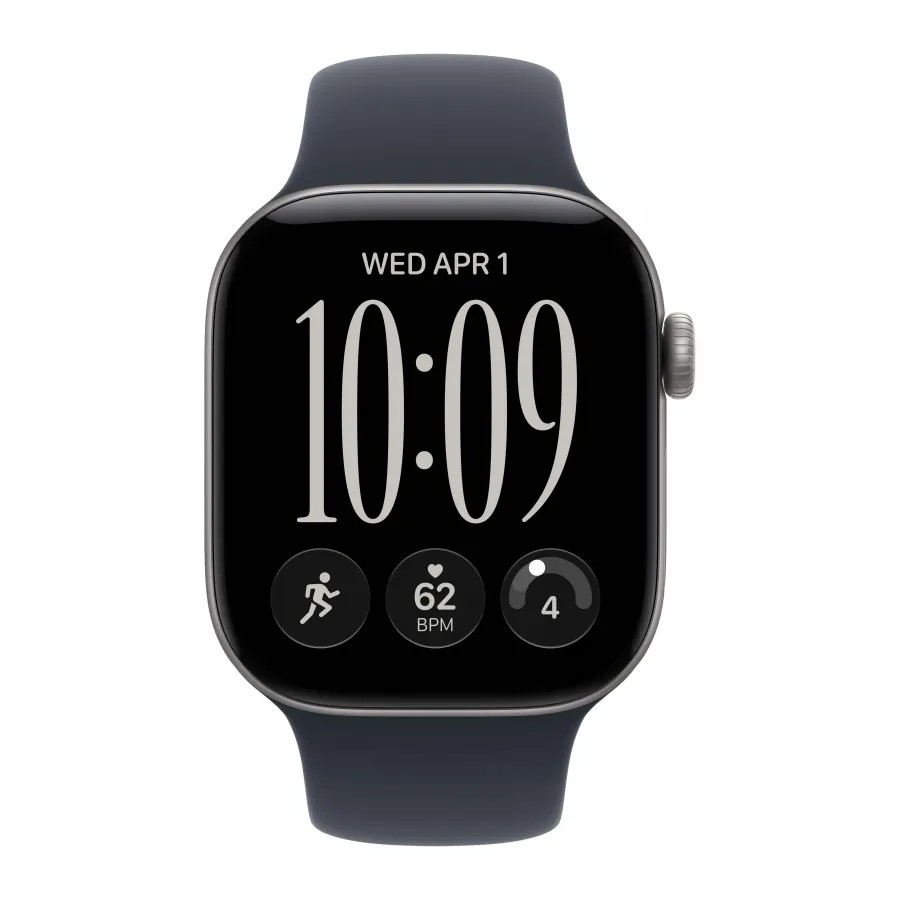Купить Apple Watch Series 12 42mm, алюминий «Space Gray», спортивный ремешок цвета «Navy Blue», M/L (150-200мм) в Сочи. Вид 2