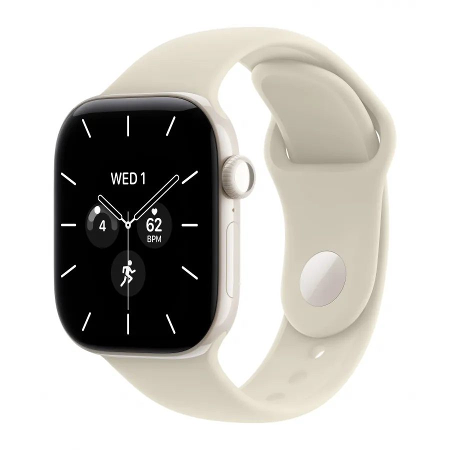 Купить Apple Watch Series 12 42mm, керамика «Pearl White», спортивный ремешок цвета «Sand», M/L (150-200мм) в Сочи. Вид 1