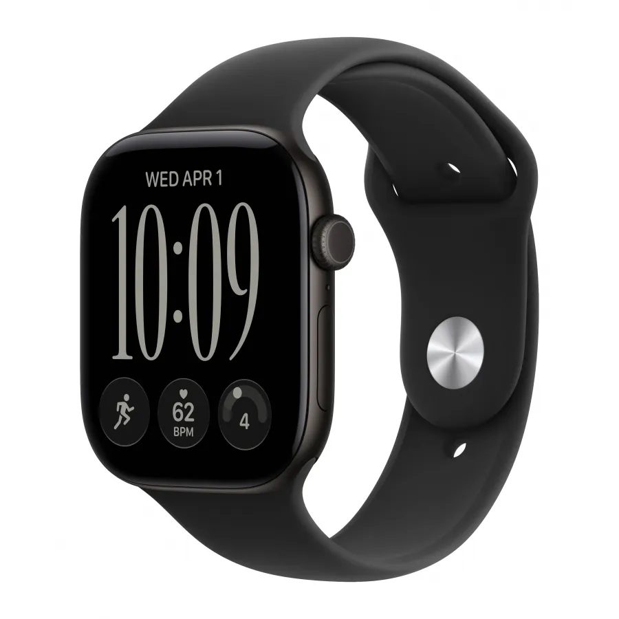 Купить Apple Watch Series 12 46mm, черный алюминий, черный спортивный ремешок, S/M (140-190мм) в Сочи. Вид 1