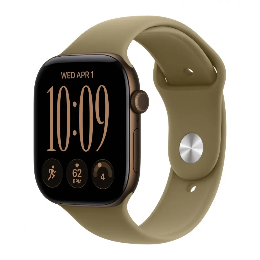 Купить Apple Watch Series 12 46mm, алюминий «Dark Bronze», спортивный ремешок цвета «Olive», M/L (160-210мм) в Сочи. Вид 1