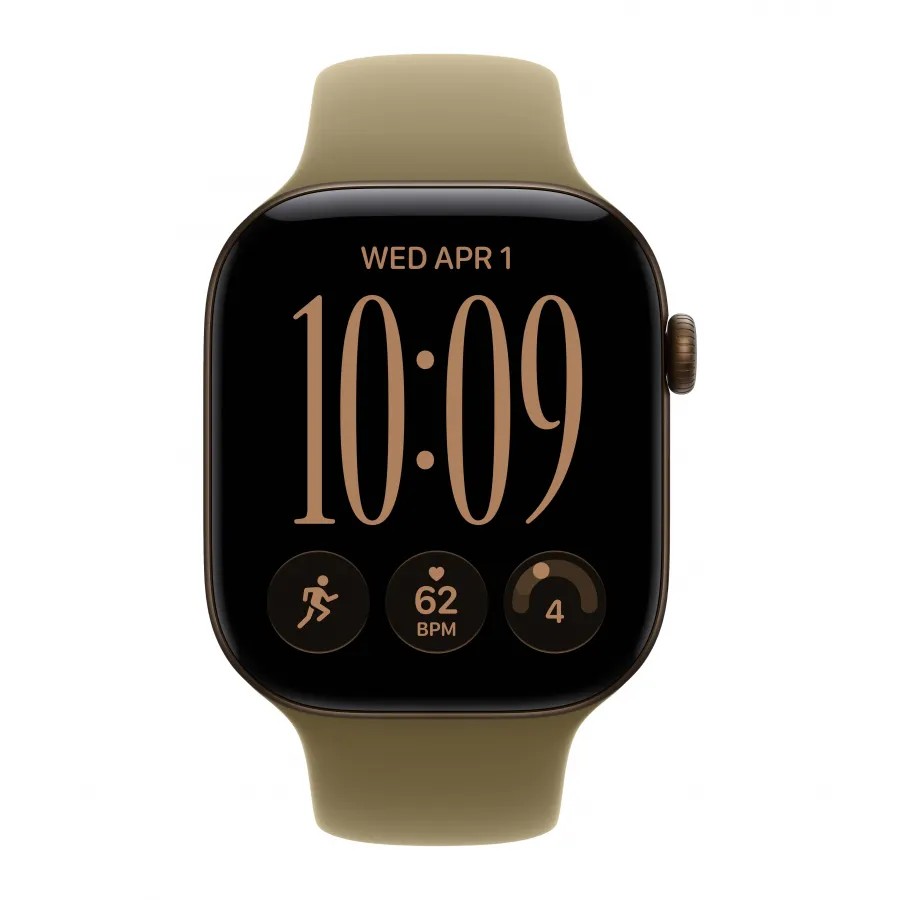 Купить Apple Watch Series 12 46mm, алюминий «Dark Bronze», спортивный ремешок цвета «Olive», M/L (160-210мм) в Сочи. Вид 2