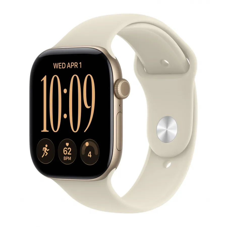Купить Apple Watch Series 12 46mm, алюминий «Light Gold», спортивный ремешок цвета «Sand», M/L (160-210мм) в Сочи. Вид 1