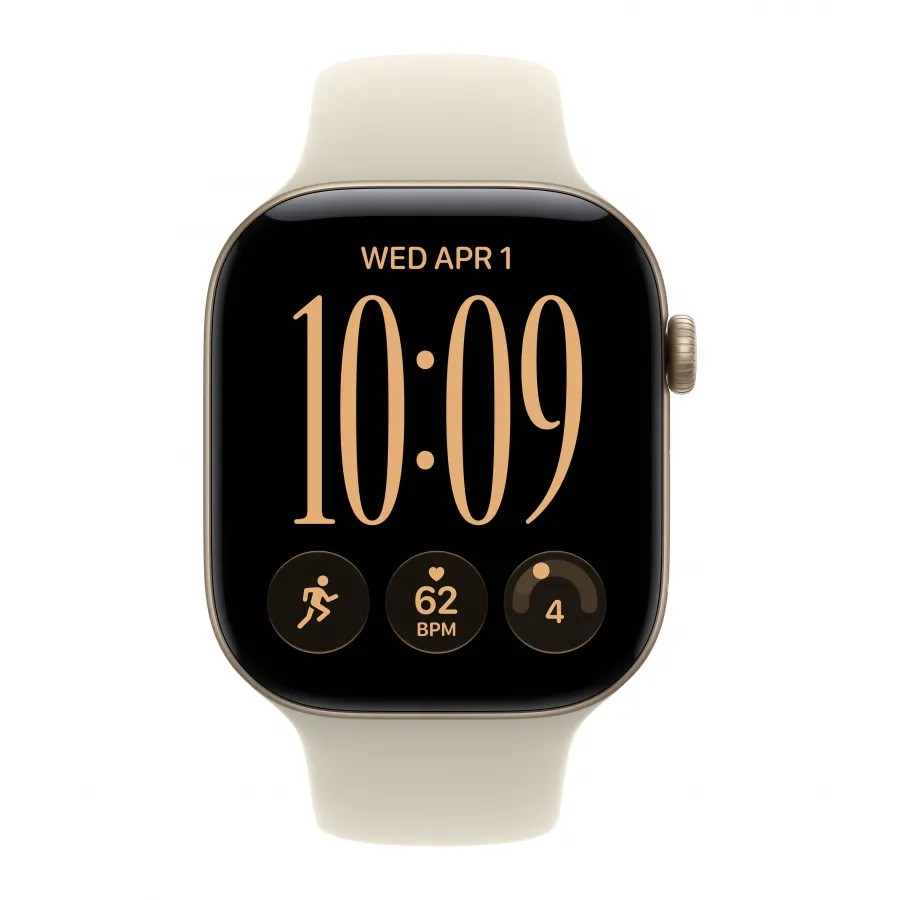 Купить Apple Watch Series 12 46mm, алюминий «Light Gold», спортивный ремешок цвета «Sand», M/L (160-210мм) в Сочи. Вид 2