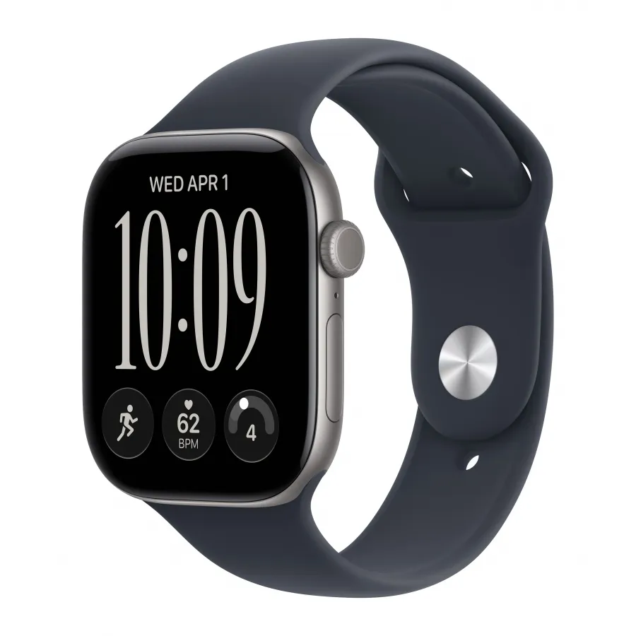 Купить Apple Watch Series 12 46mm, алюминий «Space Gray», спортивный ремешок цвета «Navy Blue», M/L (160-210мм) в Сочи. Вид 1