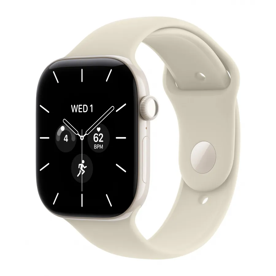 Купить Apple Watch Series 12 46mm, керамика «Pearl White», спортивный ремешок цвета «Sand», S/M (140-190мм) в Сочи. Вид 1