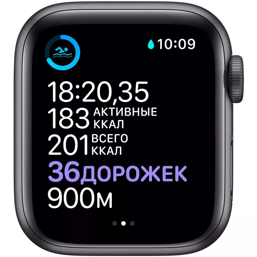 Купить Apple Watch Series 6 40mm, алюминий цвета «серый космос», спортивный ремешок черного цвета в Сочи. Вид 4