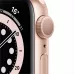 Apple Watch Series 6 40mm, золотистый алюминий, спортивный ремешок цвета «розовый песок». Вид 2