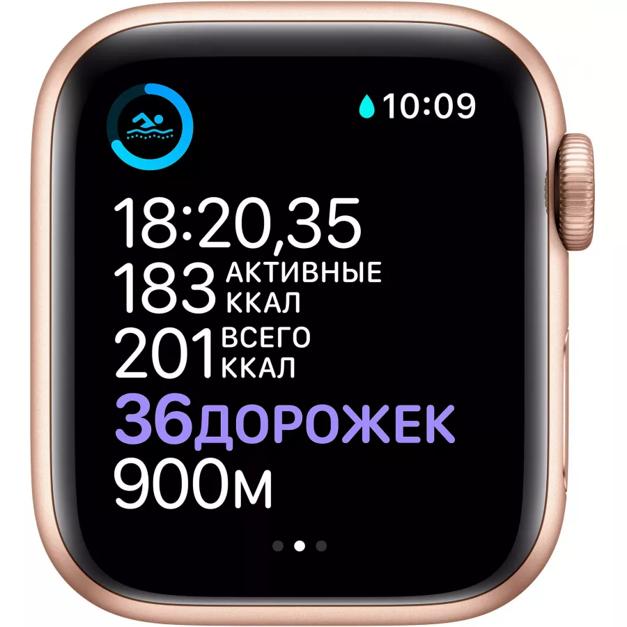 Apple Watch Series 6 40mm, золотистый алюминий, спортивный ремешок цвета «розовый песок». Вид 4