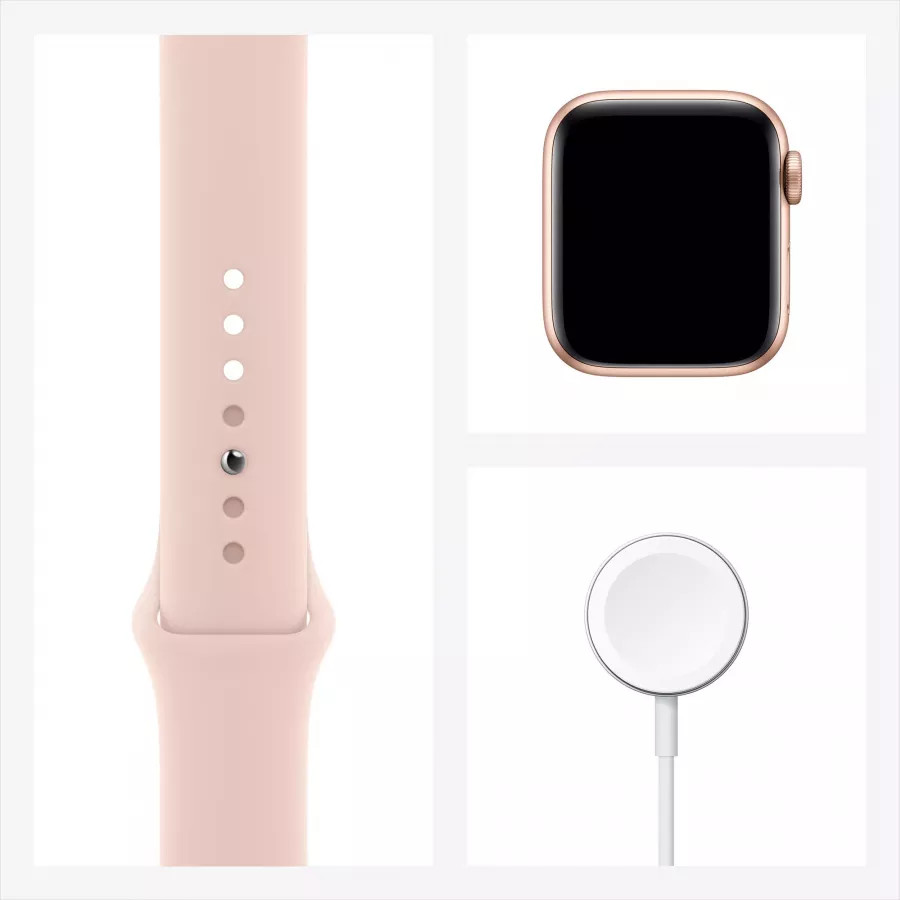 Apple Watch Series 6 40mm, золотистый алюминий, спортивный ремешок цвета «розовый песок». Вид 7