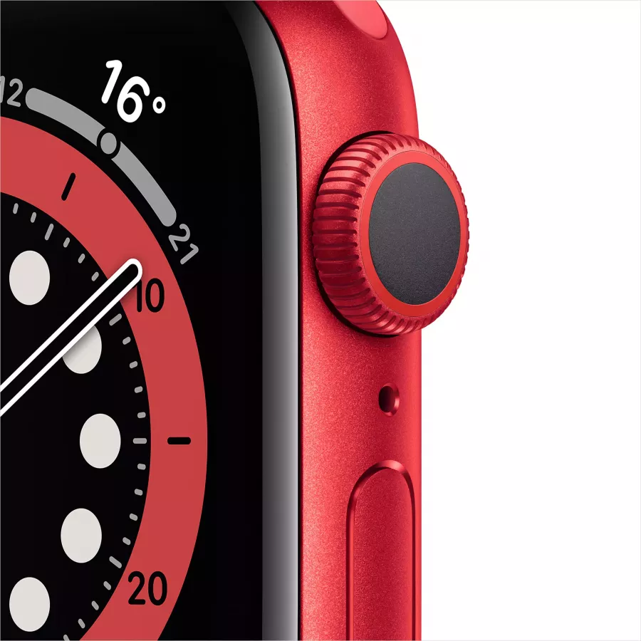 Apple Watch Series 6 40mm, алюминий цвета (PRODUCT)RED, спортивный ремешок красного цвета. Вид 2
