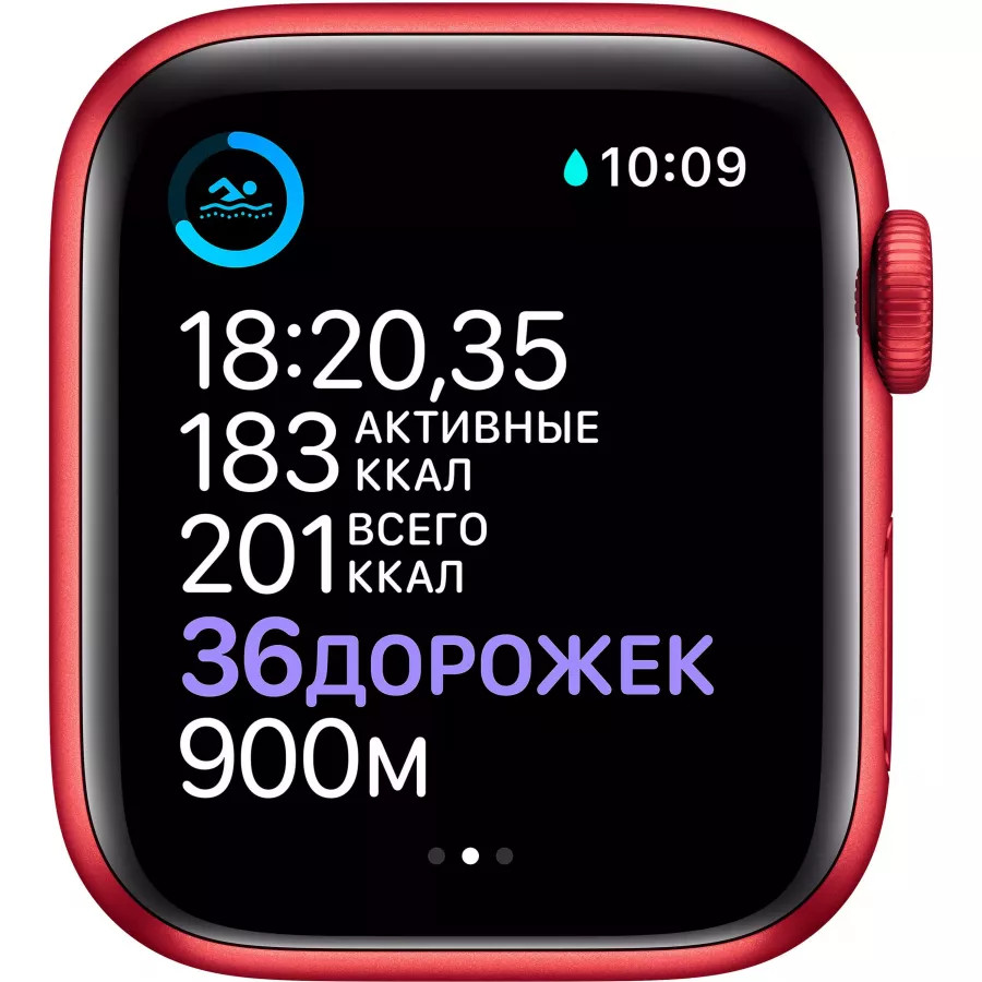 Купить Apple Watch Series 6 40mm, алюминий цвета (PRODUCT)RED, спортивный ремешок красного цвета в Сочи. Вид 4