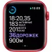 Apple Watch Series 6 44mm, алюминий цвета (PRODUCT)RED, спортивный ремешок красного цвета. Вид 4
