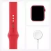 Apple Watch Series 6 44mm, алюминий цвета (PRODUCT)RED, спортивный ремешок красного цвета. Вид 7