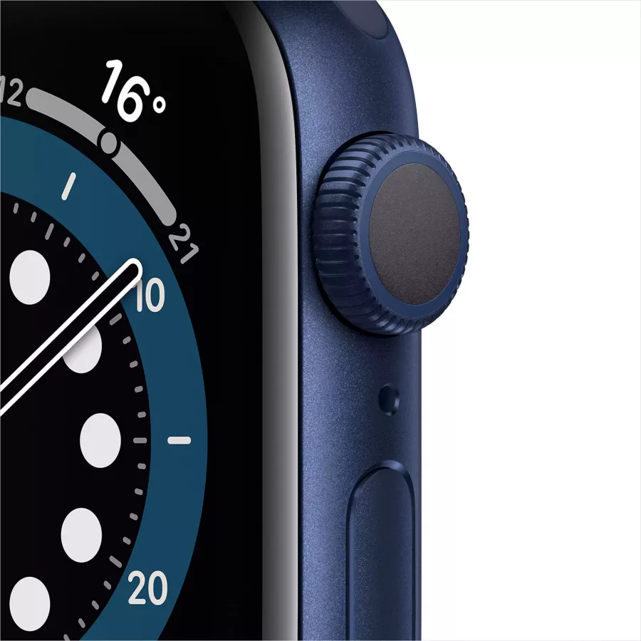 Apple Watch Series 6 40mm, алюминий синего цвета, спортивный ремешок темно-синего цвета. Вид 2