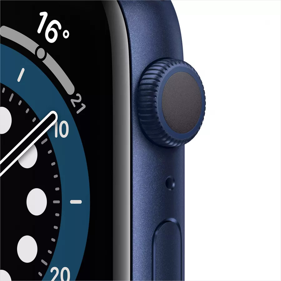 Apple Watch Series 6 44mm, алюминий синего цвета, спортивный ремешок темно-синего цвета. Вид 2