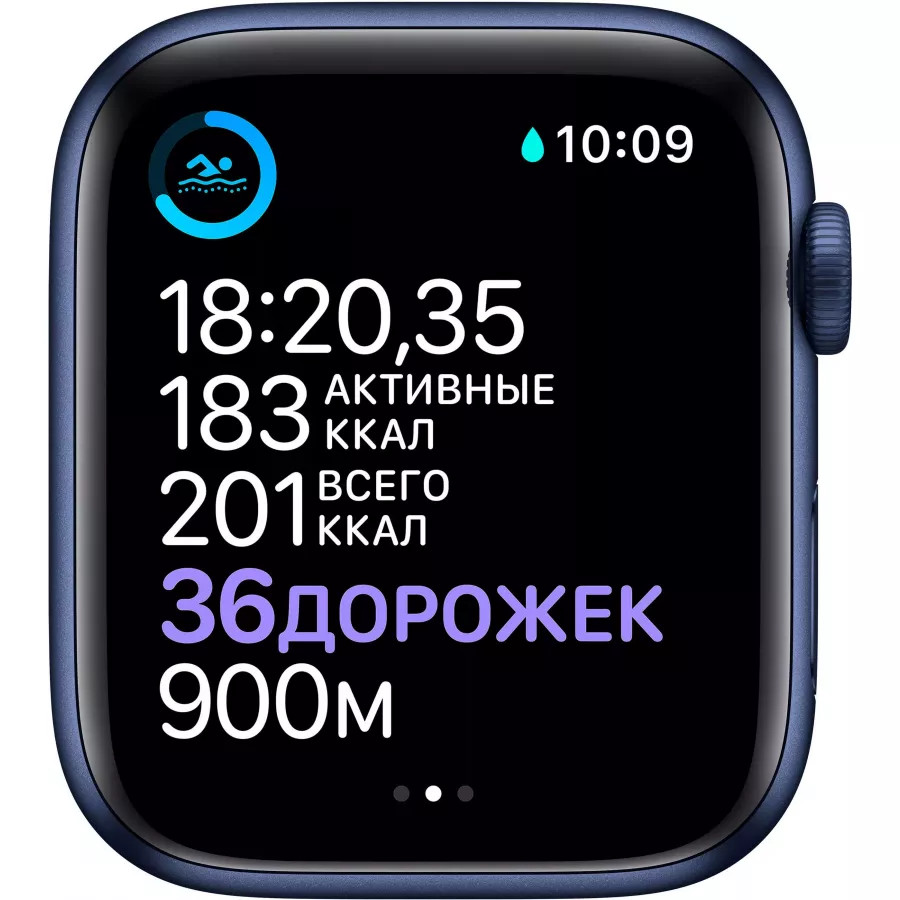 Купить Apple Watch Series 6 44mm, алюминий синего цвета, спортивный ремешок темно-синего цвета в Сочи. Вид 4