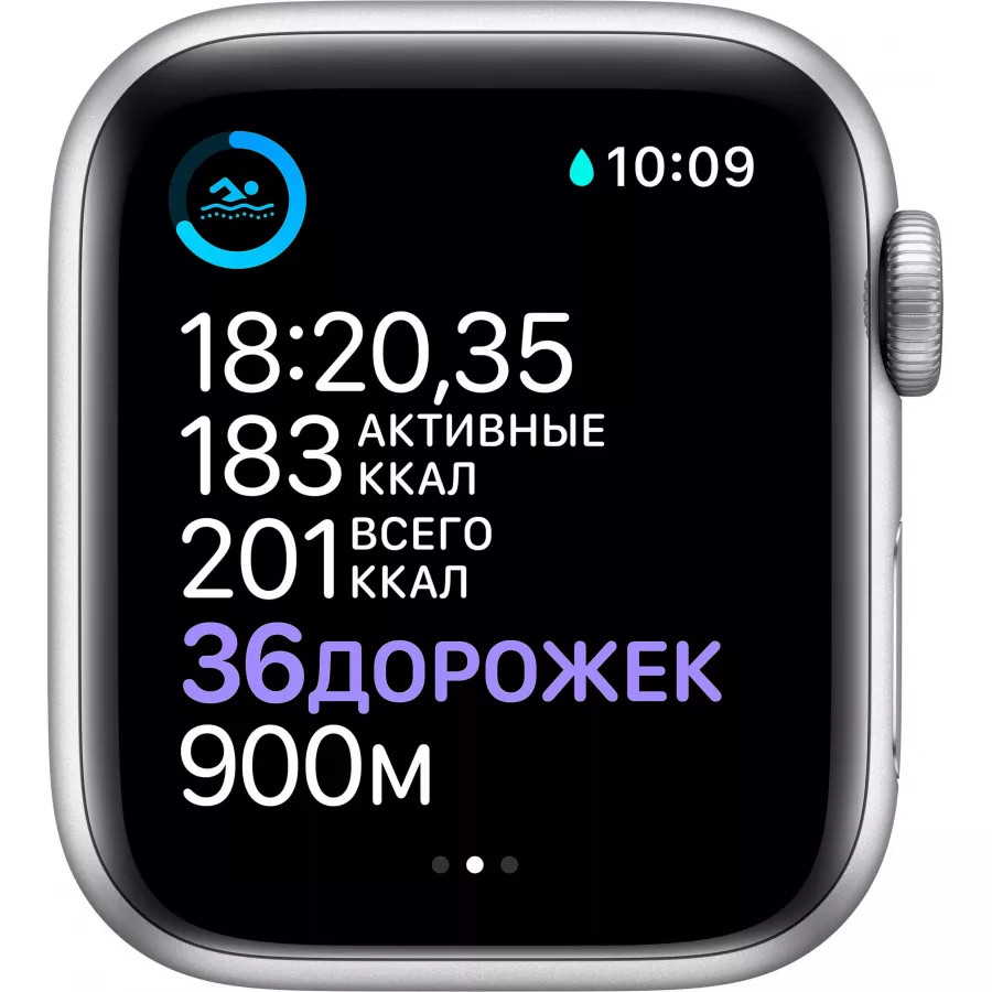 Купить Apple Watch Series 6 40mm, серебристый алюминий, спортивный ремешок белого цвета в Сочи. Вид 4