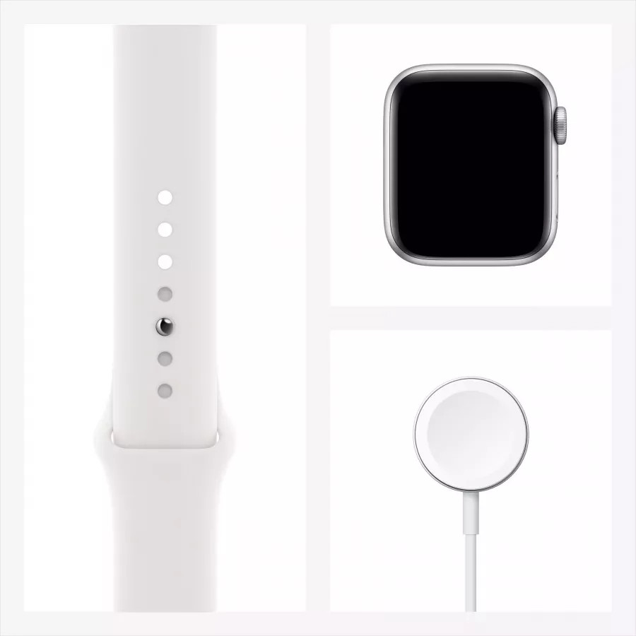 Купить Apple Watch Series 6 40mm, серебристый алюминий, спортивный ремешок белого цвета в Сочи. Вид 7