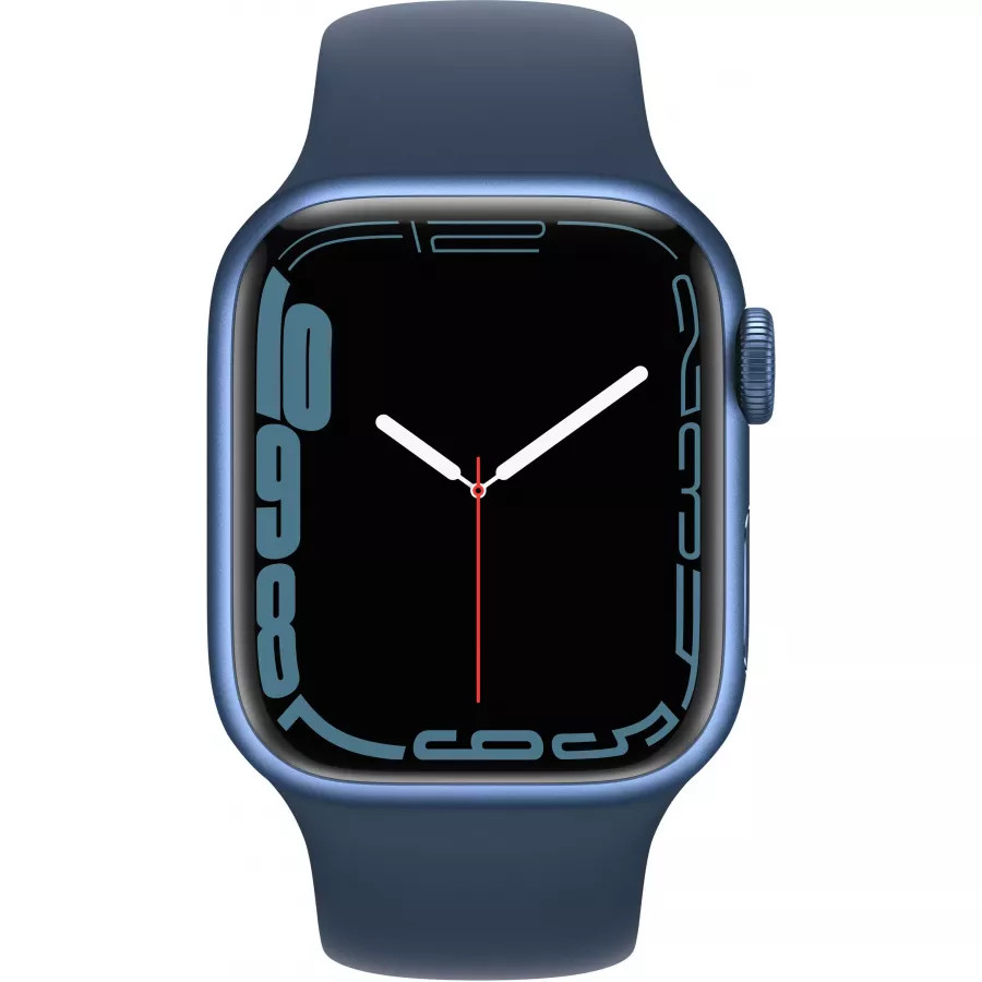 Apple Watch Series 7 41mm, алюминий синего цвета, спортивный ремешок цвета «синий омут». Вид 2