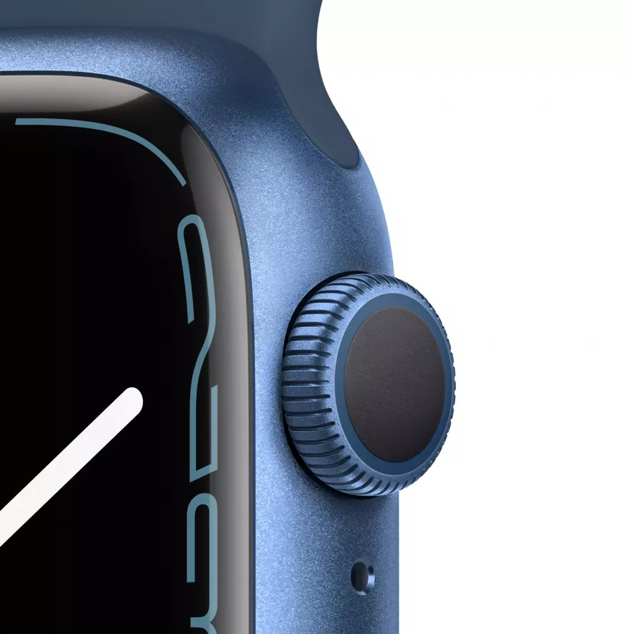 Apple Watch Series 7 41mm, алюминий синего цвета, спортивный ремешок цвета «синий омут». Вид 3
